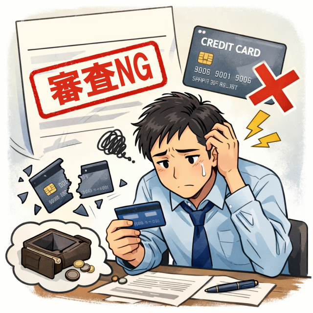 クレカ審査落ちイラスト